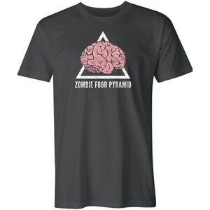SNORGTEES ZOMBIE FOOD PYRAMID BRAINS GRAPHIC T-SHIRT SMOKE GRAY L